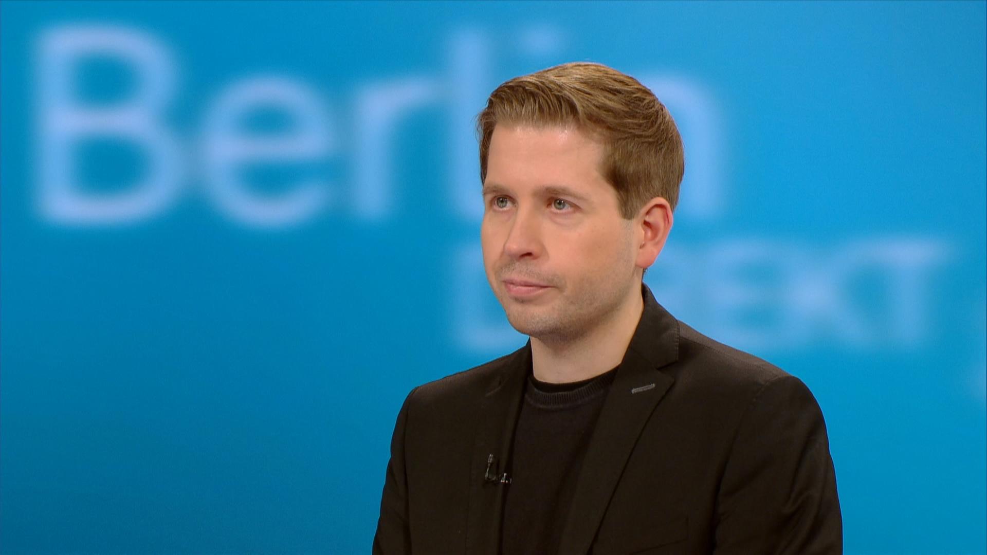Kevin Kühnert am 03.12.2023 in der ZDF-Sendung "Berlin direkt"