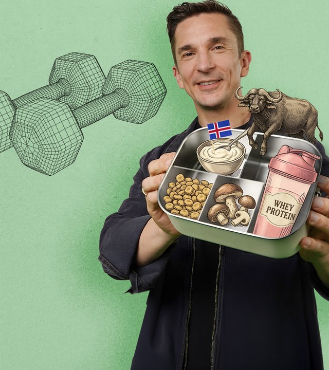 Erik Meyer hält eine Brotdose in der Hand