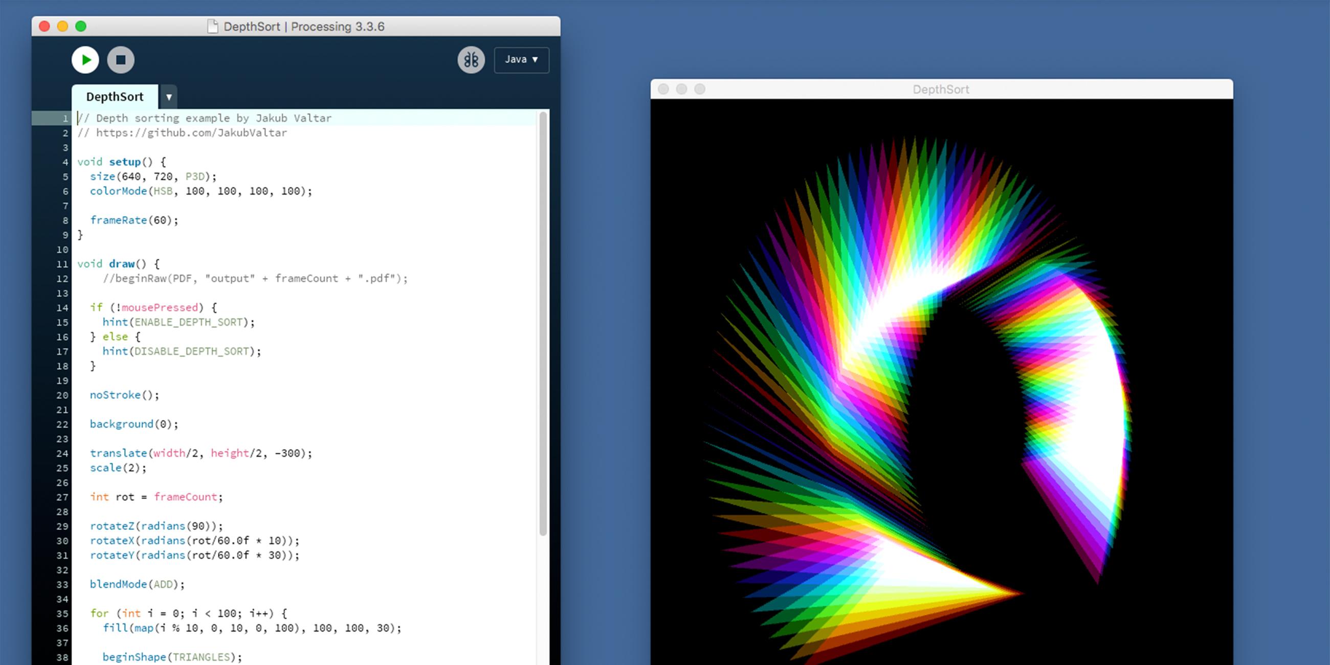 Screenshot der Software "Processing"