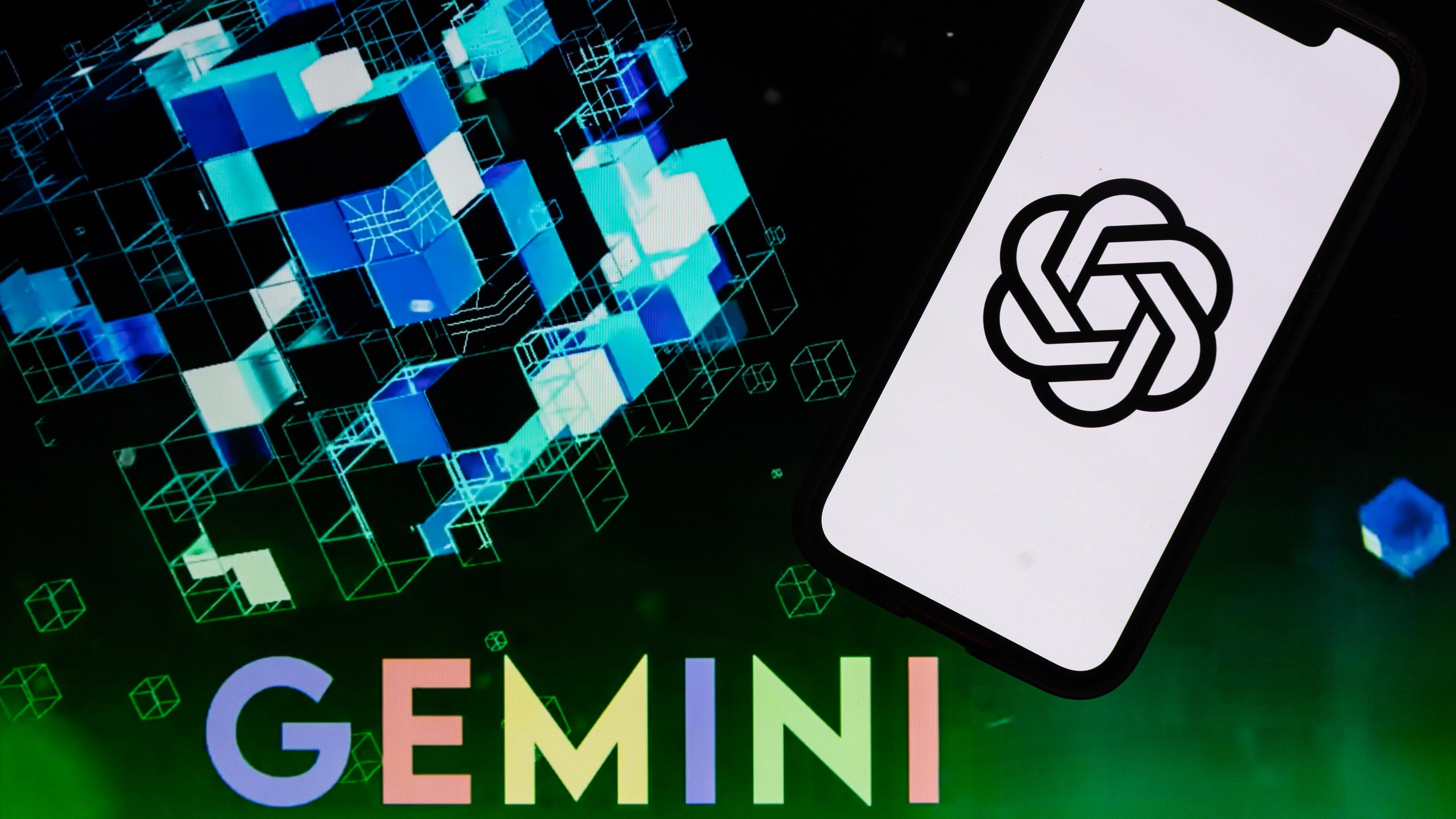 Logo von Gemini und ChatGPT