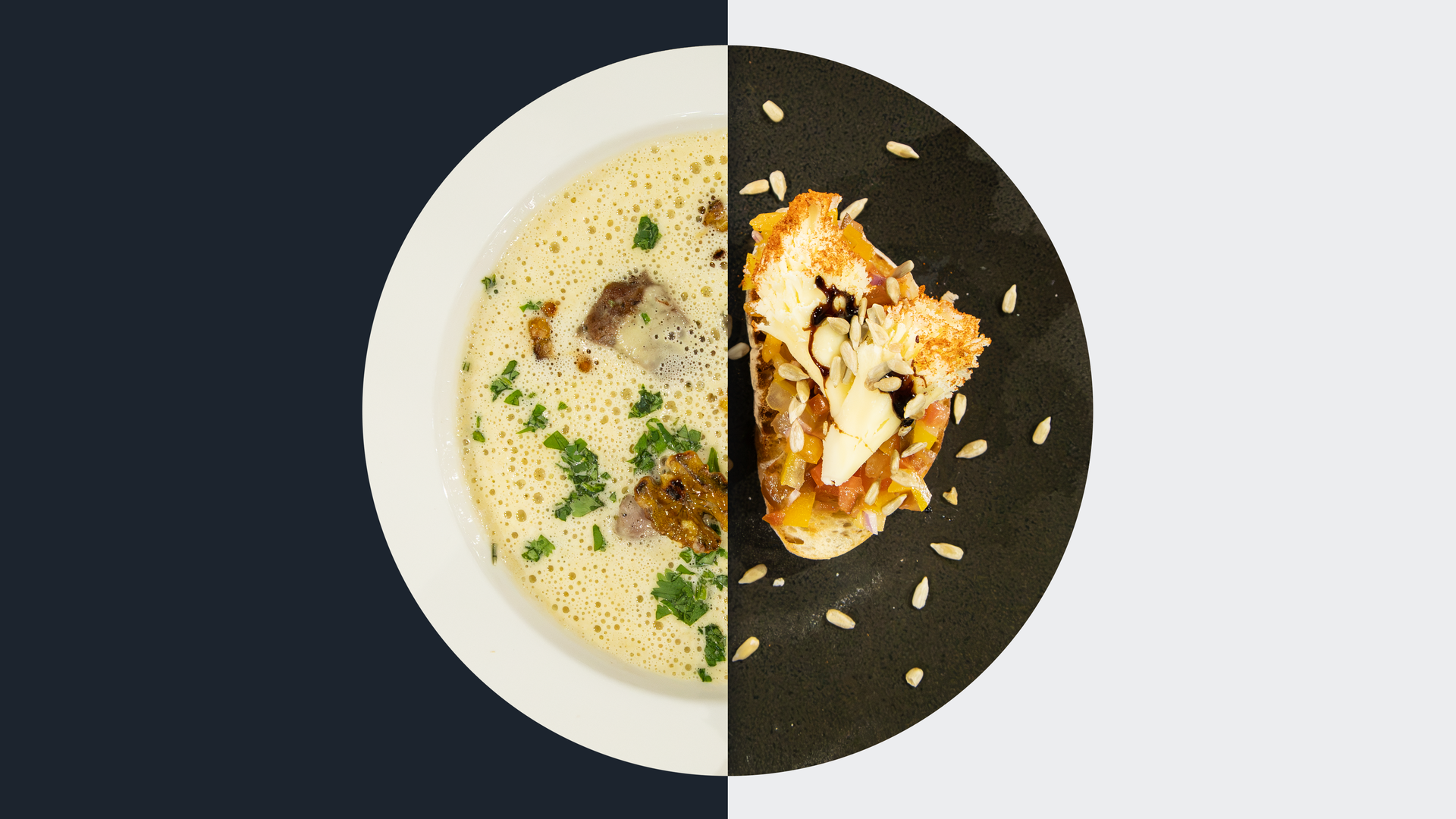 Kichererbsensuppe vs. Crostini mit Tomate