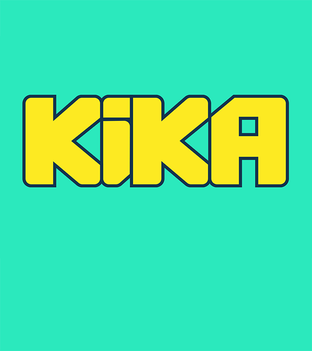 Logo des KiKA auf farbigem Hintergrund