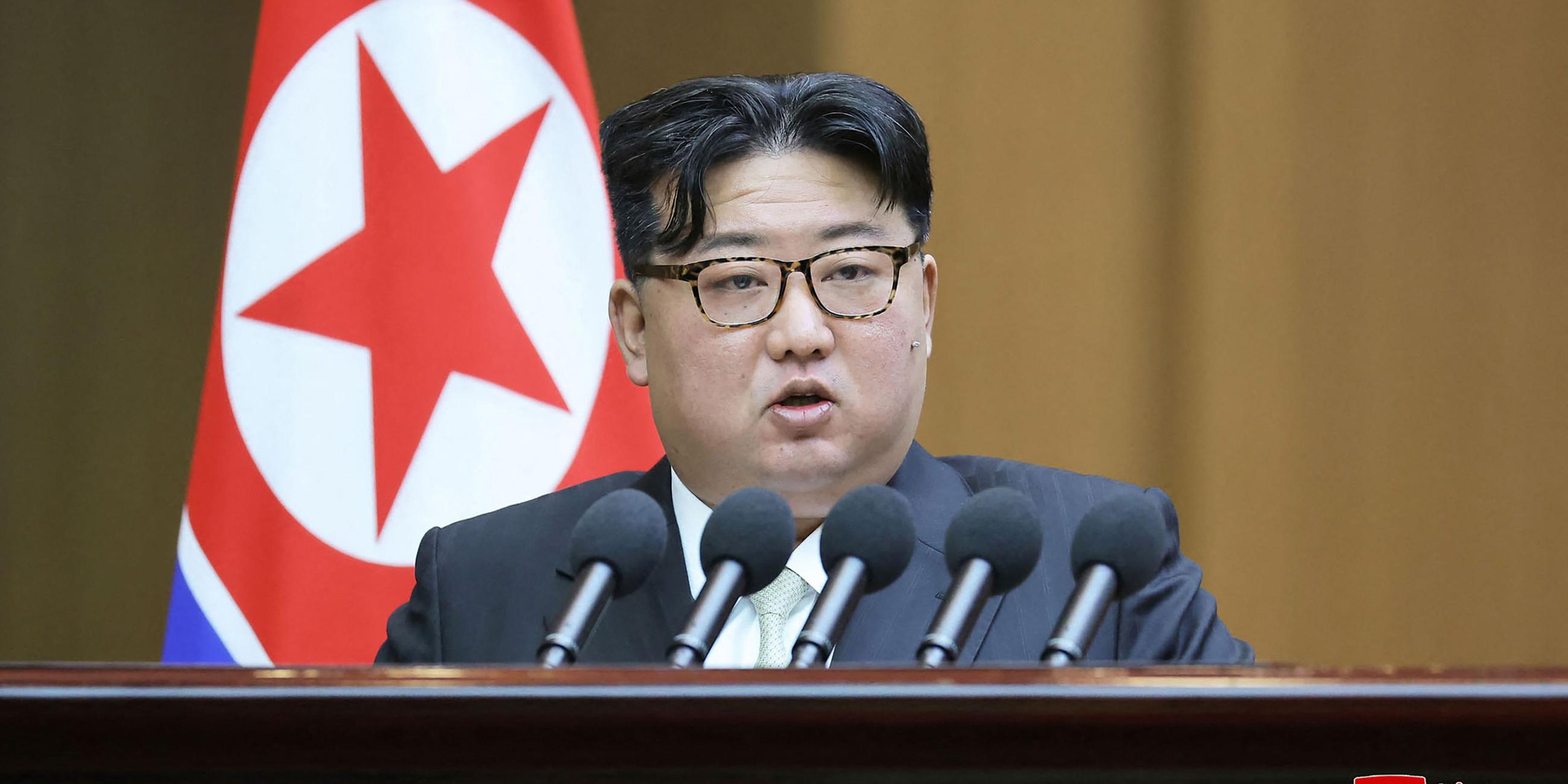 Kim Jong Un, aufgenommen am 15.01.2024 in Pjöngjang (Nordkorea)