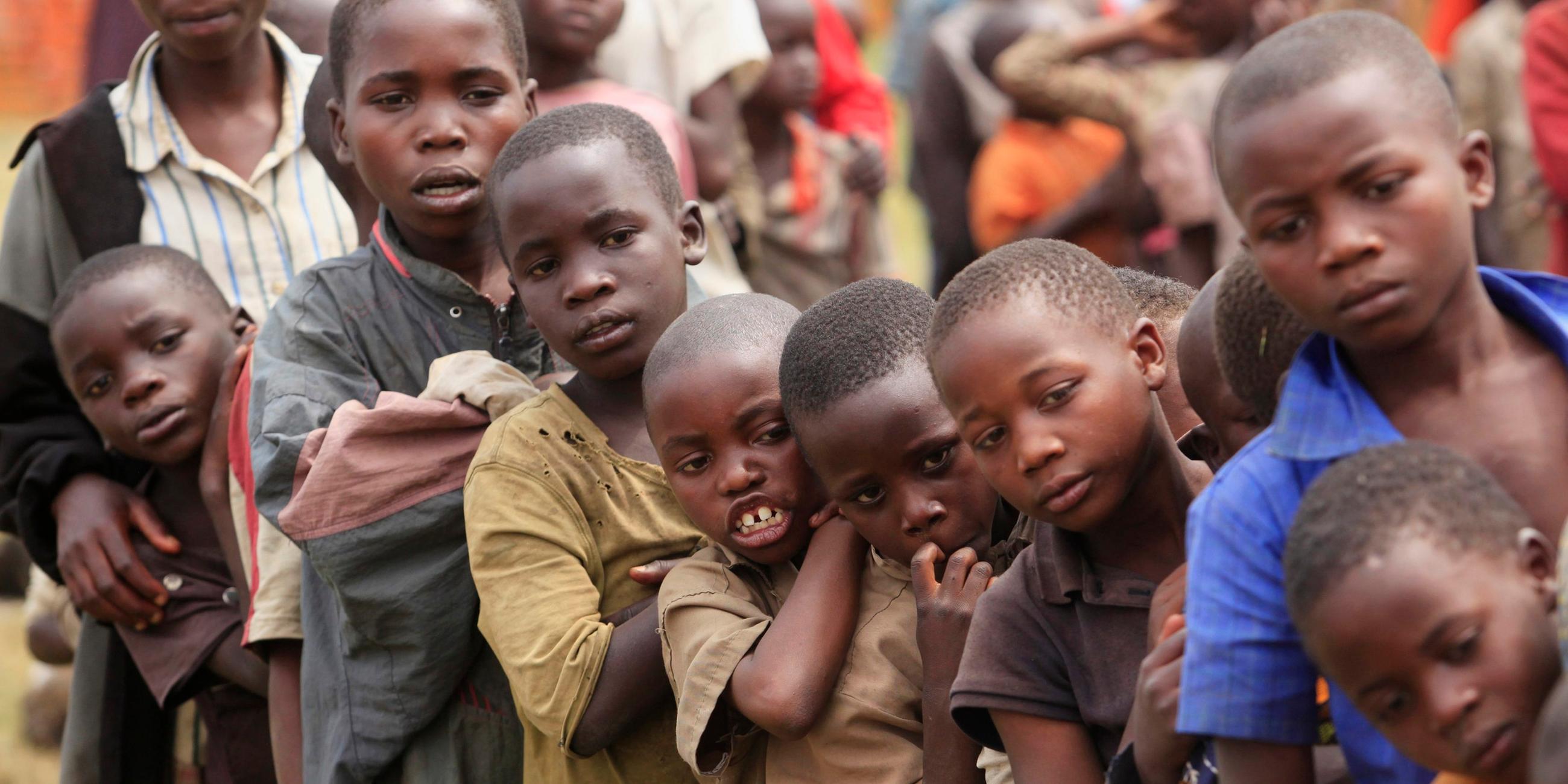 Flüchtlingskinder im Kongo. 