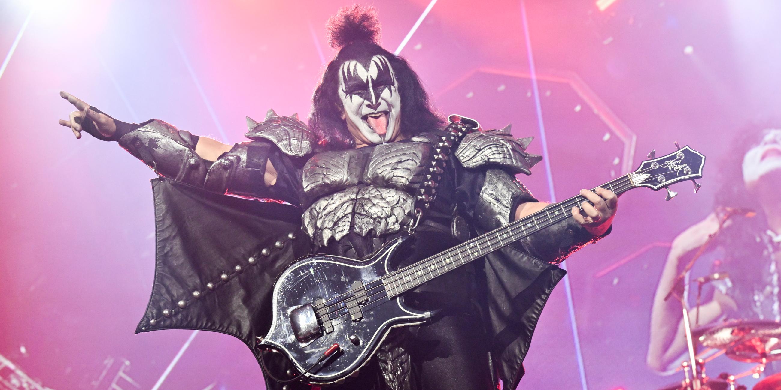Gene Simmons von KISS tritt am letzten Abend (02.12.2023) der «Kiss Farewell Tour» im Madison Square Garden auf.