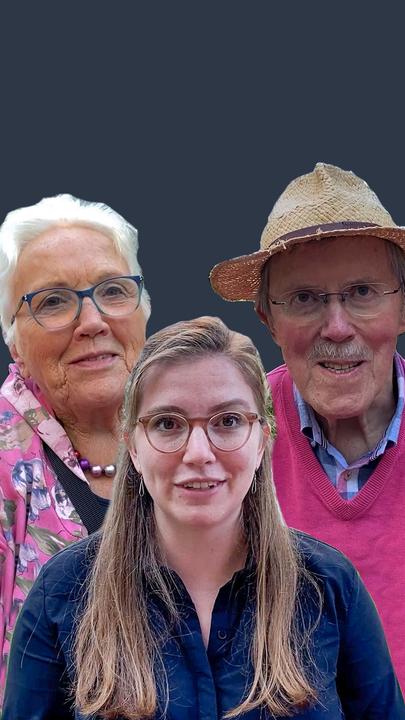 Rebekka Ostrop und ihre Großeltern Berthold und Renate Veronika.