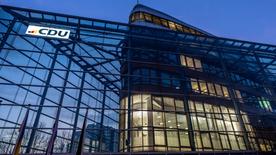 عرض Konrad Adenauer Haus ، حيث تتم الجولة الأولى من مفاوضات التحالف مع الاتحاد و SPD لتشكيل حكومة جديدة بعد انتخابات Bundestag.