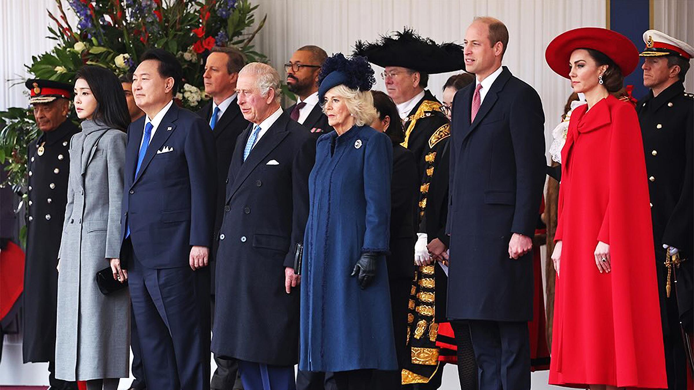 Der südkoreanische Präsident ist gemeinsam mit seiner Frau zu Besuch bei King Charles, Camilla, William und Kate in England.