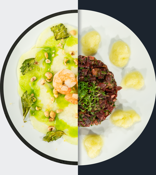 Kohlrabi-Carpaccio vs. Rote-Bete-Tatar
