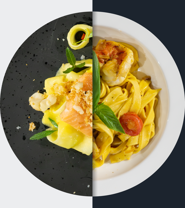 Konfierte Lachsforelle vs. Tagliatelle