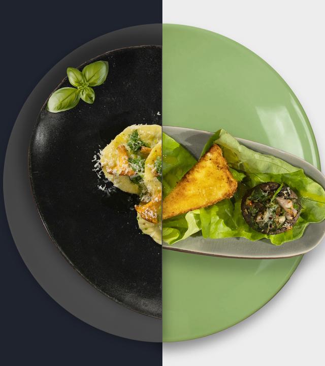 Kräuter-Ravioli vs. Saganaki