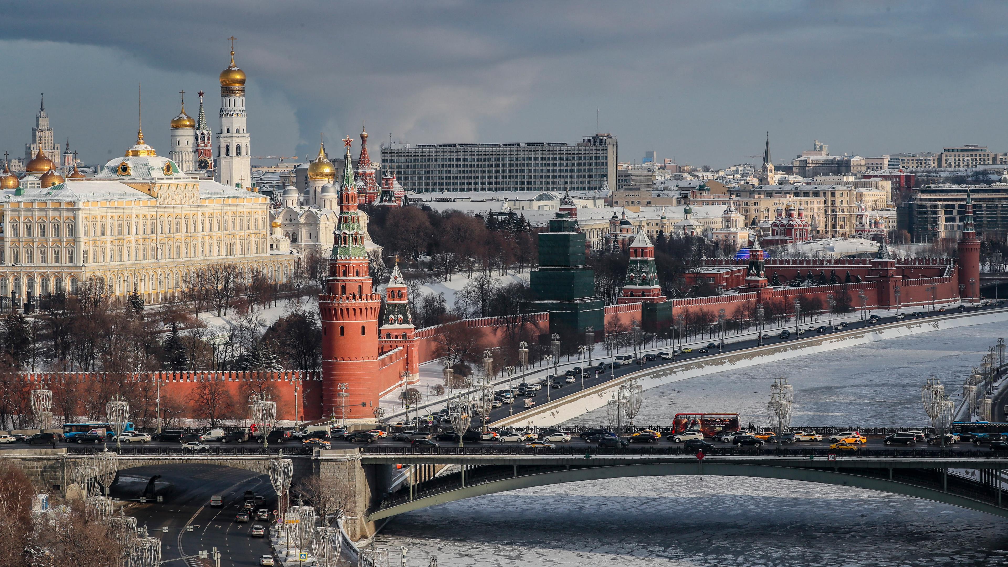 Ein Blick auf den Moskauer Kreml (Russland), aufgenommen am 12.01.2022