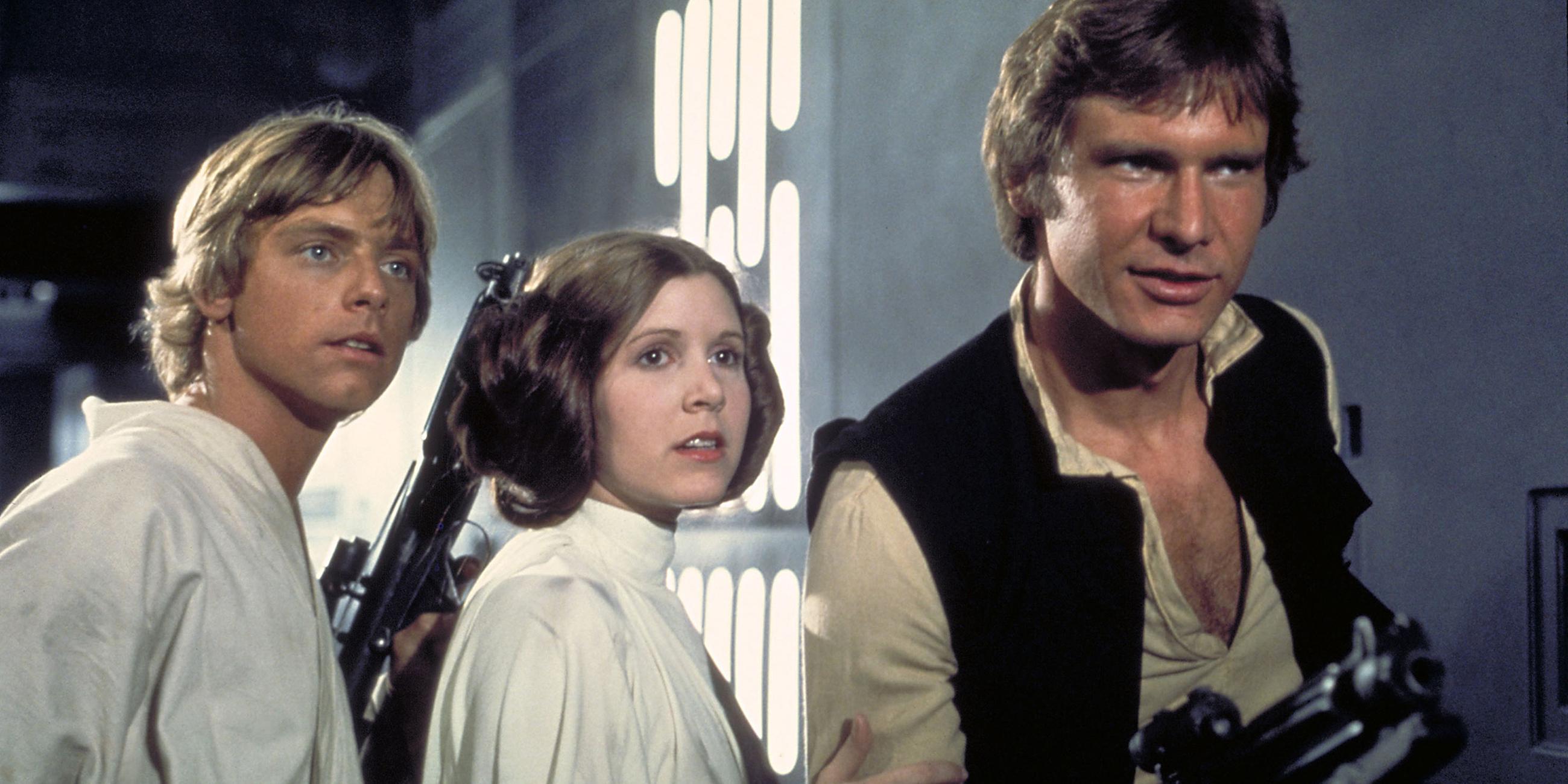Mark Hamill, Carrie Fisher und Harrison Ford (v.l.n.r.)