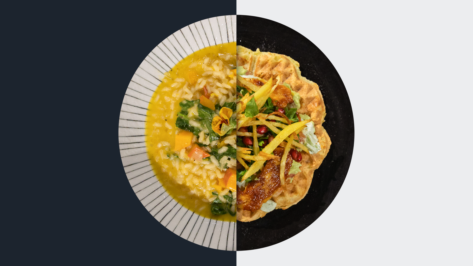 Kürbisrisotto vs. Kartoffelwaffeln