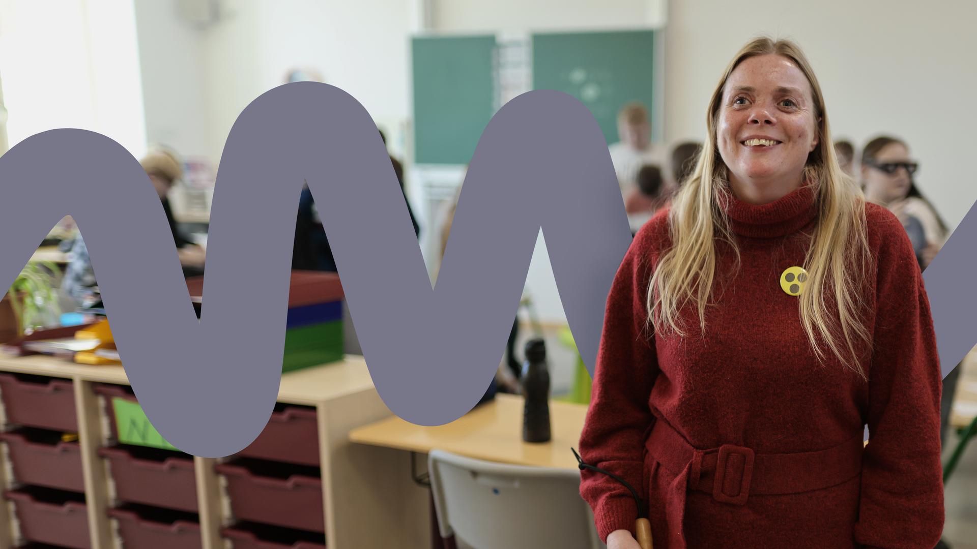 Mandy Kugel ist blind. In Schulklassen klärt sie auf und berichtet von ihrem Alltag ohne Augenlicht.