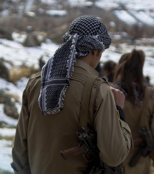 Iranische Truppen, die im Irak patroullieren.