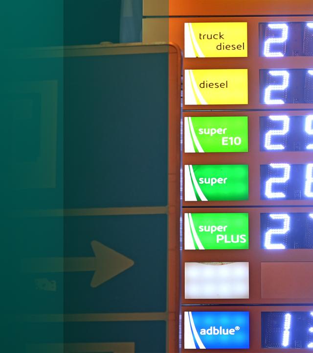Preistafel an Tankstelle