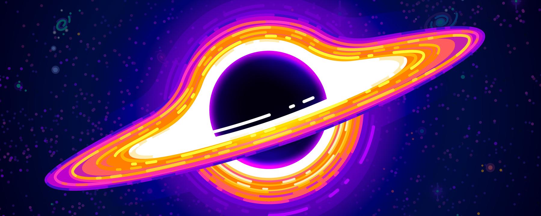 Grafische Gestaltung eines schwarzen Lochs