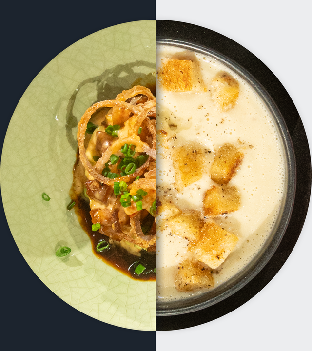 Lachs-Avocado-Tatar vs. Sellerieschaumsuppe