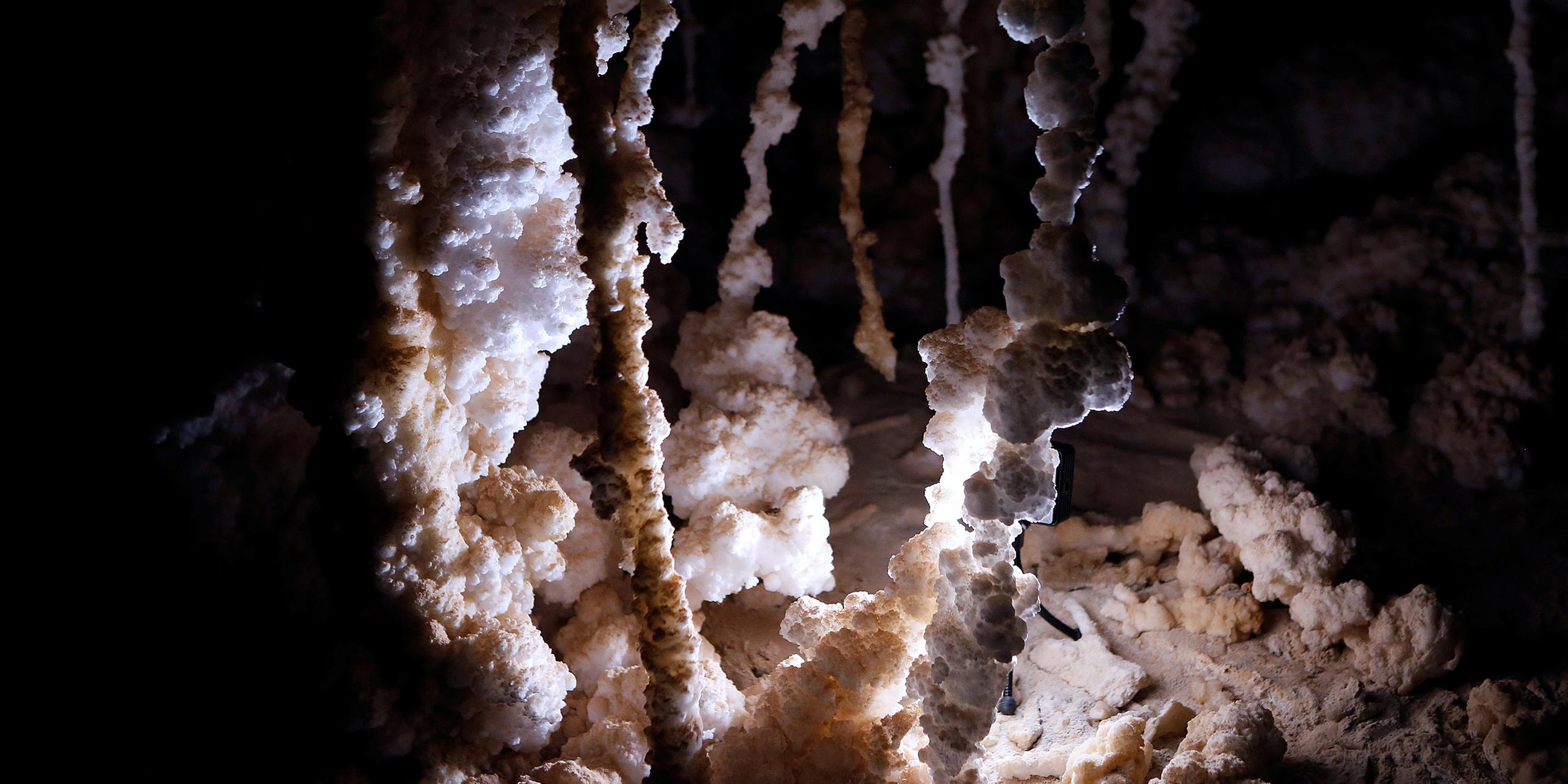 Salzstrukturen in der Malcham-Höhle, Israel, aufgenommen am 27.03.2019