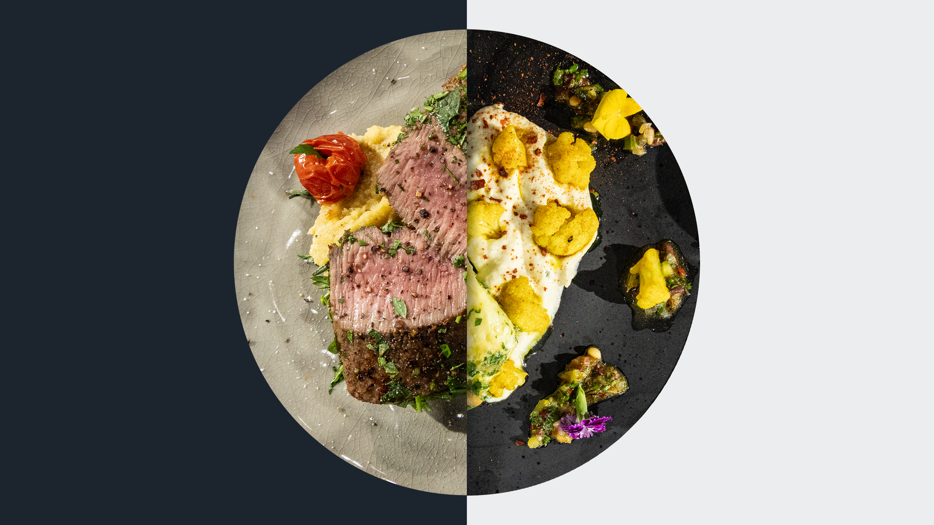 Lammrücken im Kräutermantel vs. Blumenkohlcreme