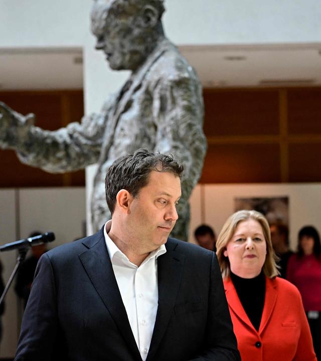 Die SPD Parteispitze Lars Klingbeil und Bärbel Bas nach der Niederlage bei der Landtagswahl in Rheinland-Pfalz.