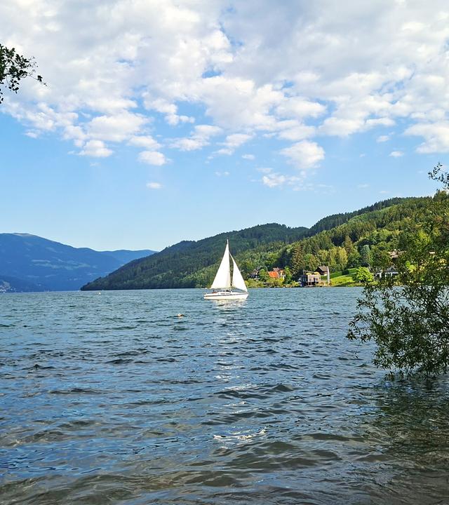Millstättersee vom Seespitz in Seeboden gesehen