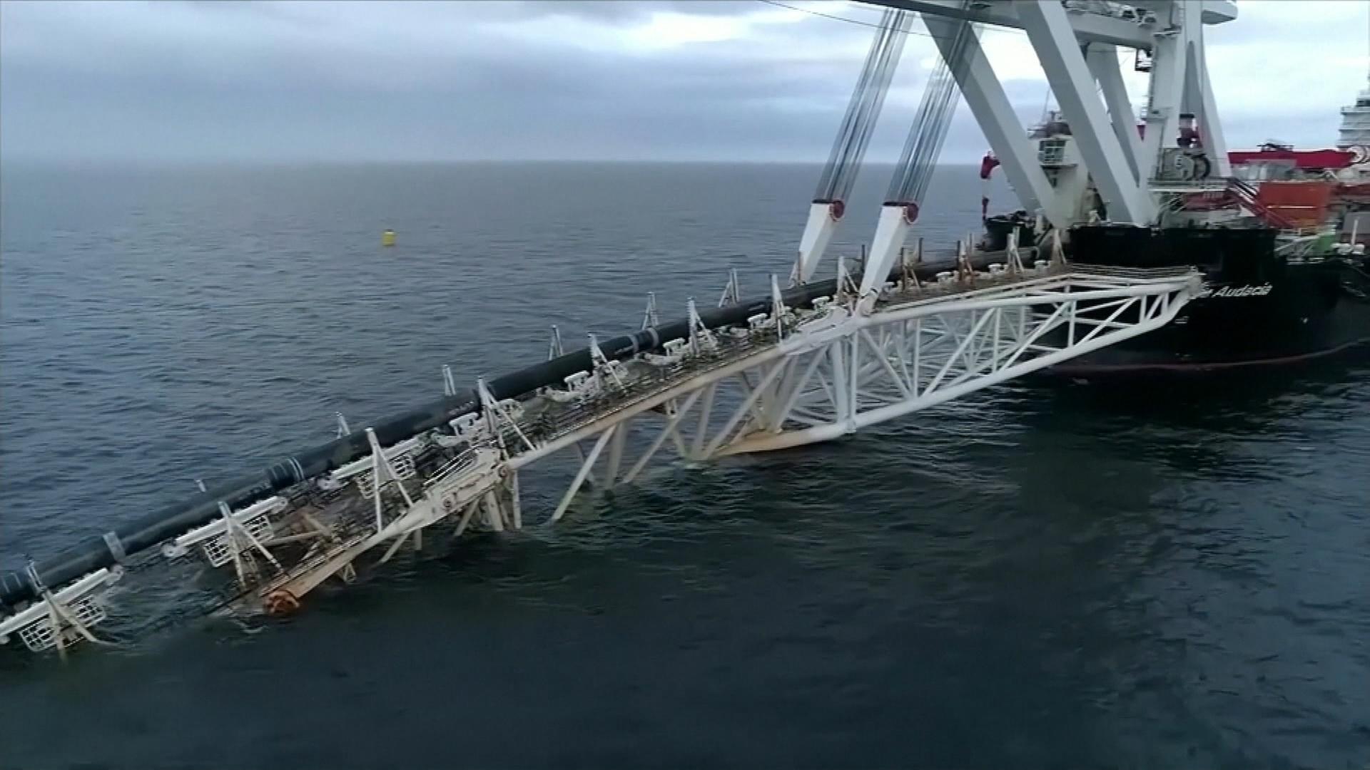 Nord-Stream-Pipeline im Wasser