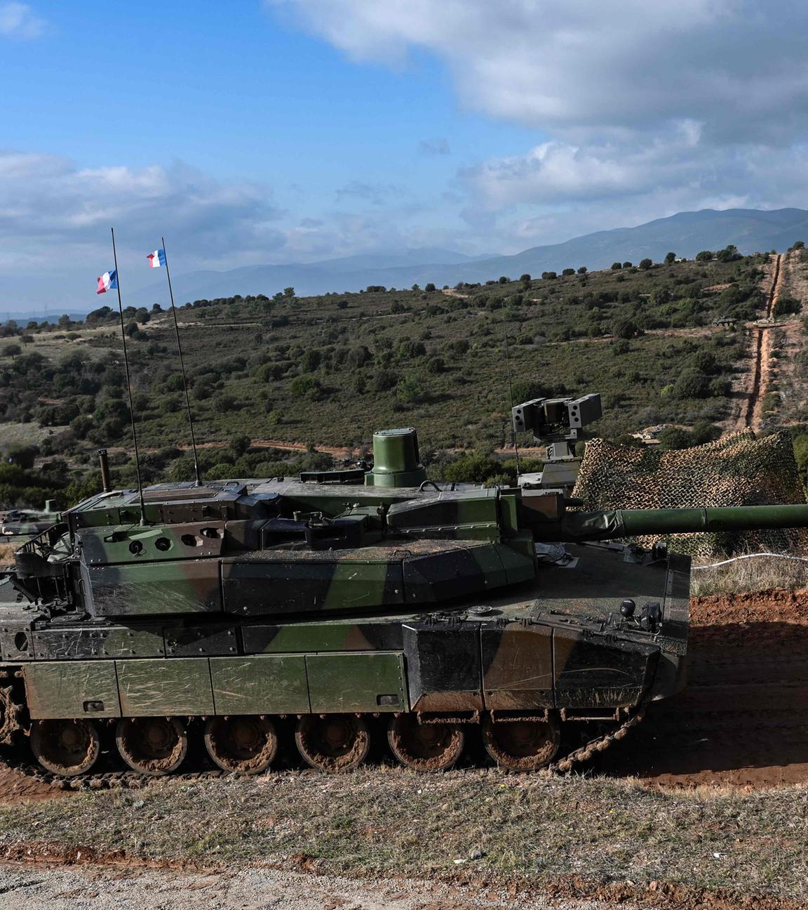 Französischer Leclerc Panzer während einer Übung in Griechenland