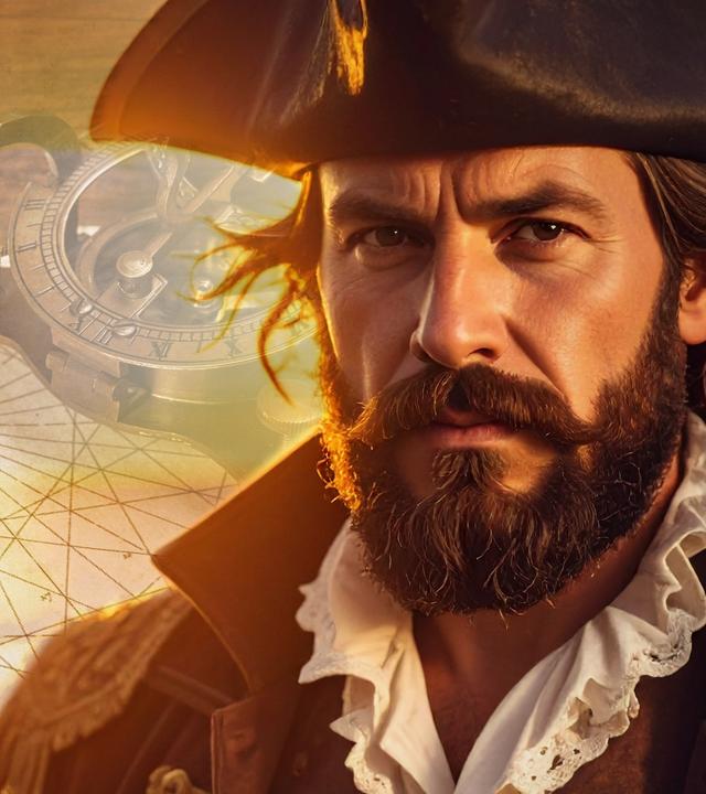 Collage: Ein Mann mit ernstem Gesichtsausdruck 