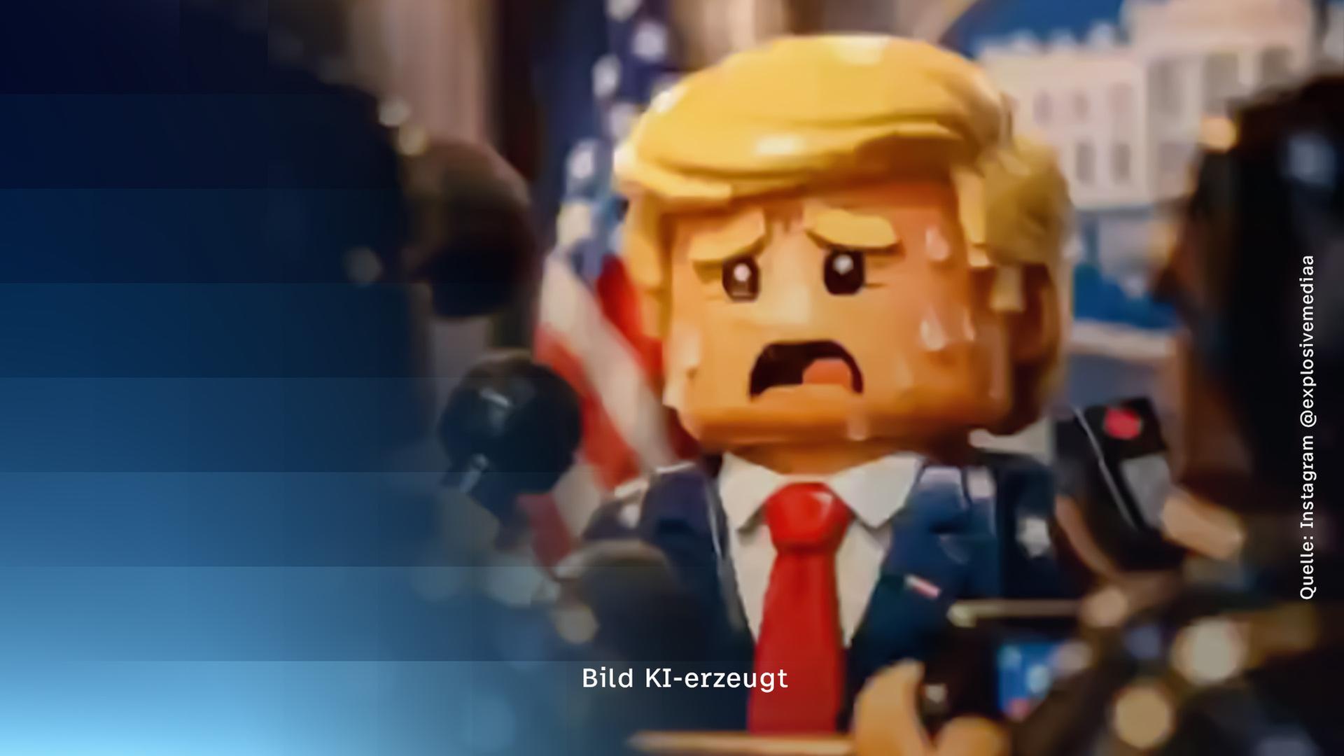Ein KI-generiertes Lego-Männchen von Donald Trump. 