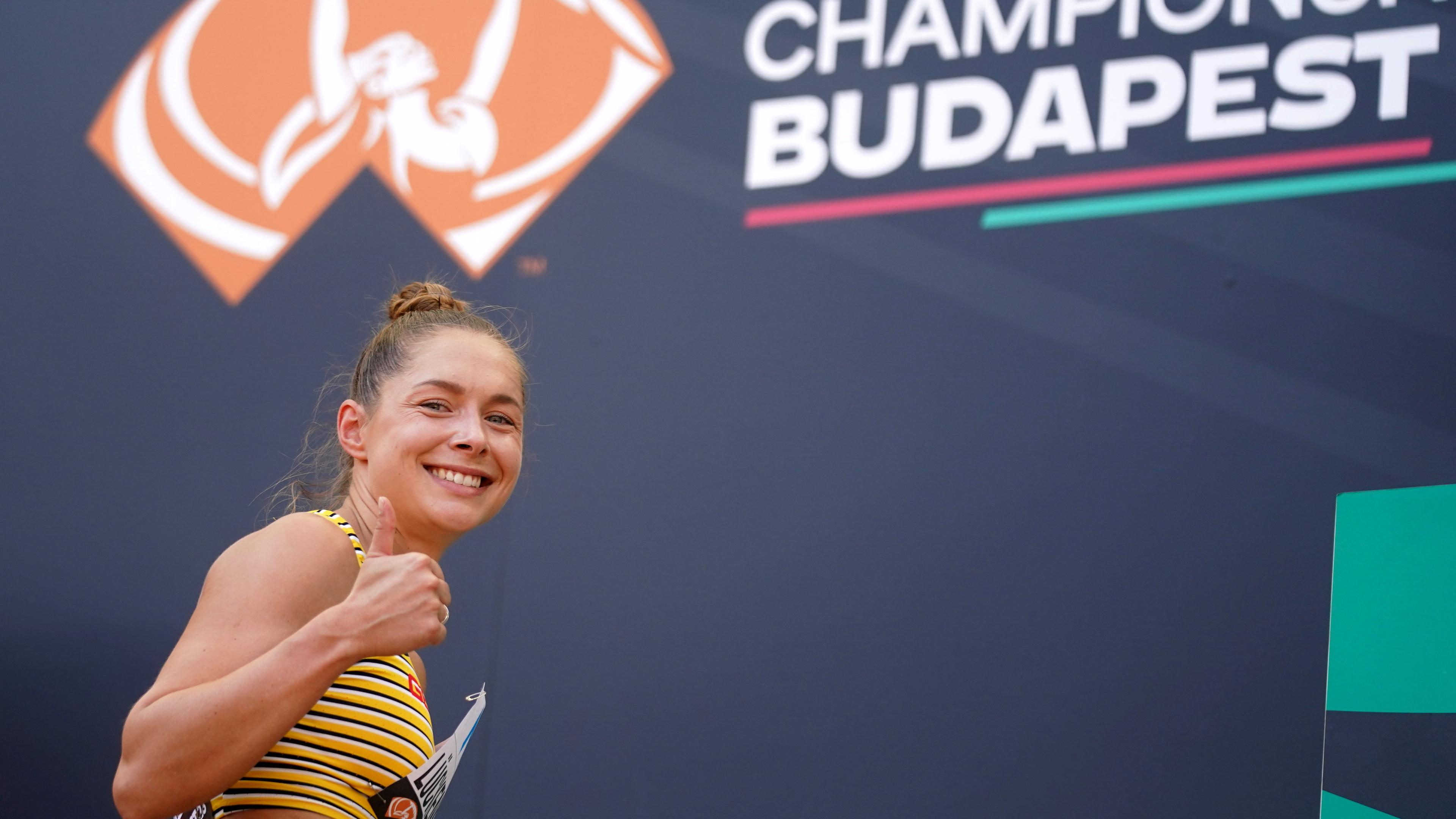 Sprinterin Gina Lückenkemper bei der WM in Budapest