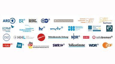 Sender- und Firmenlogos, die den Leipziger Appell unterschrieben haben