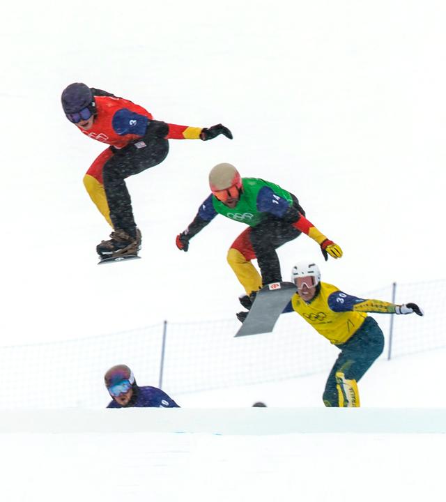 Leon Ulbricht, Martin Nörl und Liam Moffatt (Deutschland) in Aktion.