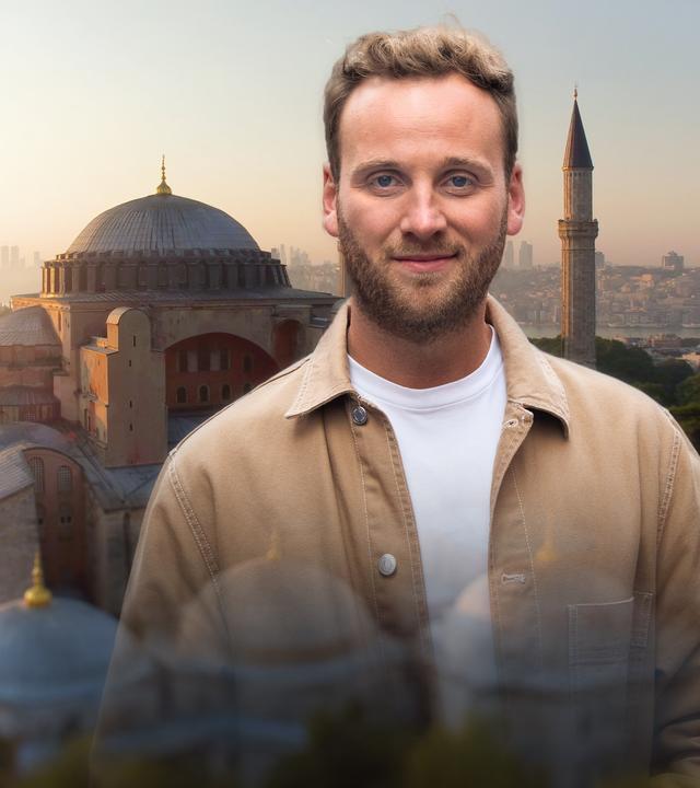 Collage: Leon Windscheid vor Hagia Sophia in Istanbul Collage