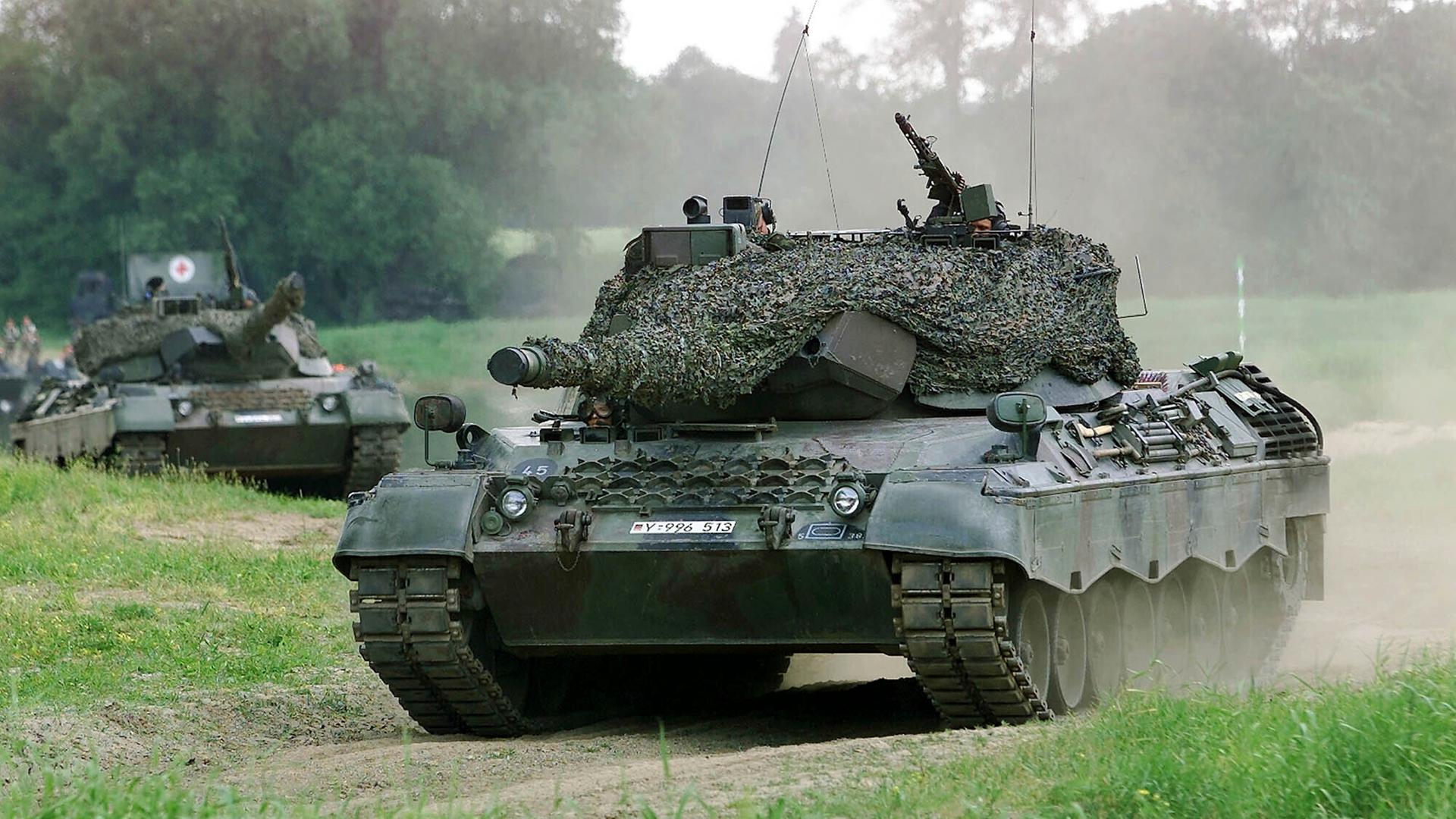 Ein Leopard-1-Panzer bei einer Übung in Storkau