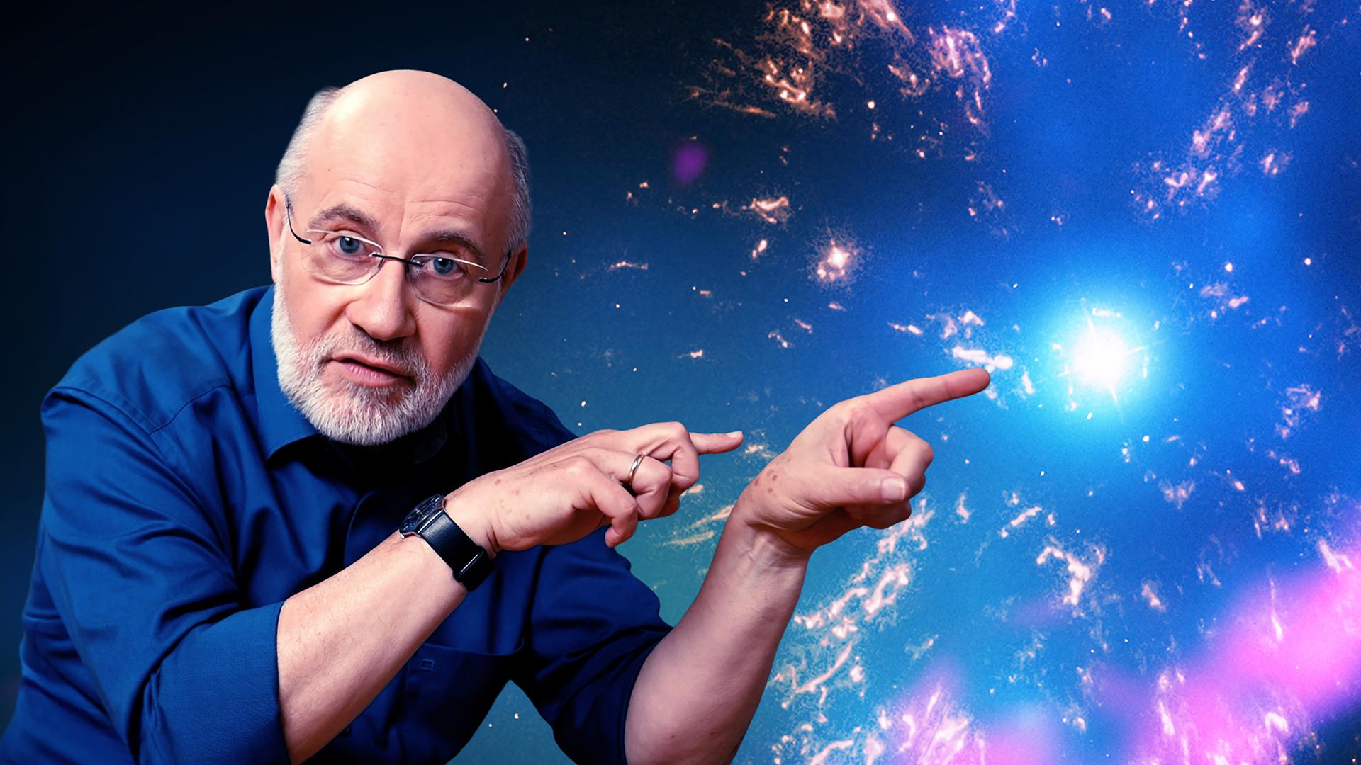 Harald Lesch mit Supernova (Collage)