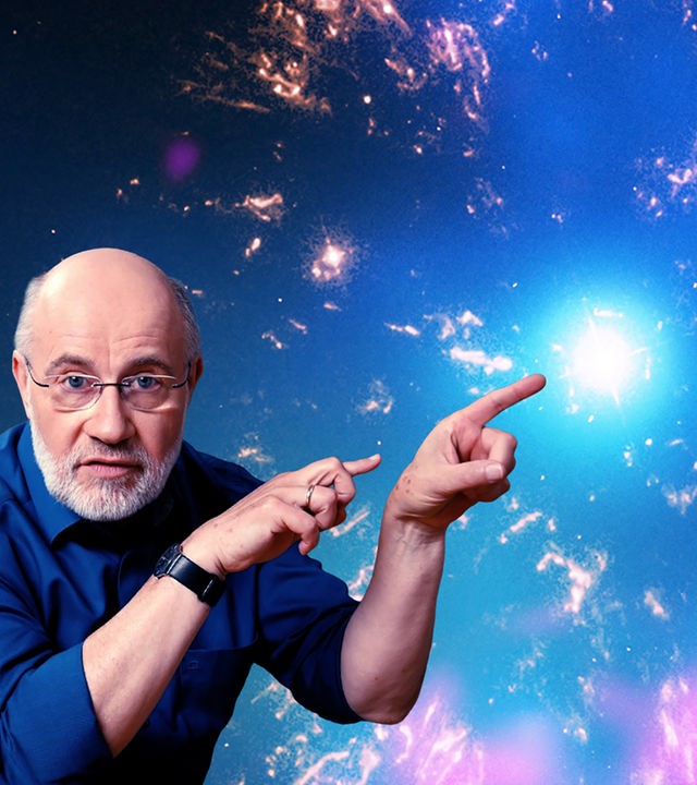Harald Lesch mit Supernova (Collage)