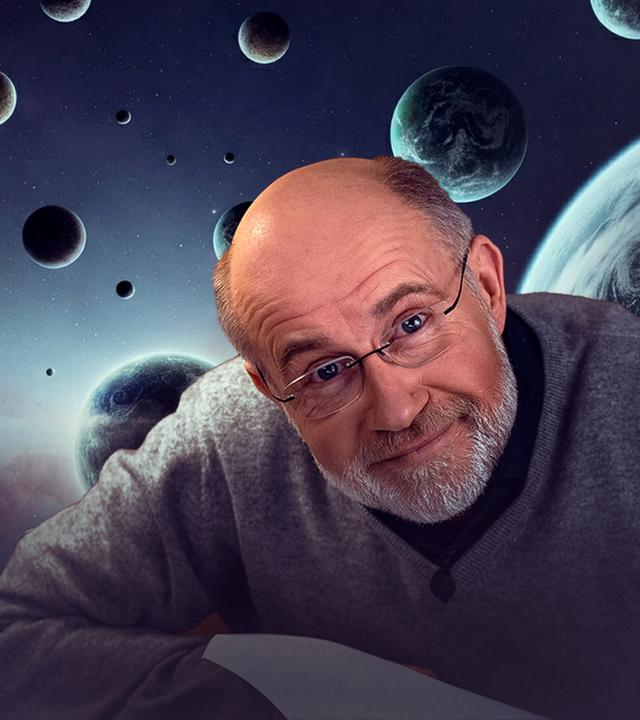 Grafik: Harald Lesch vor einzelnen Planeten