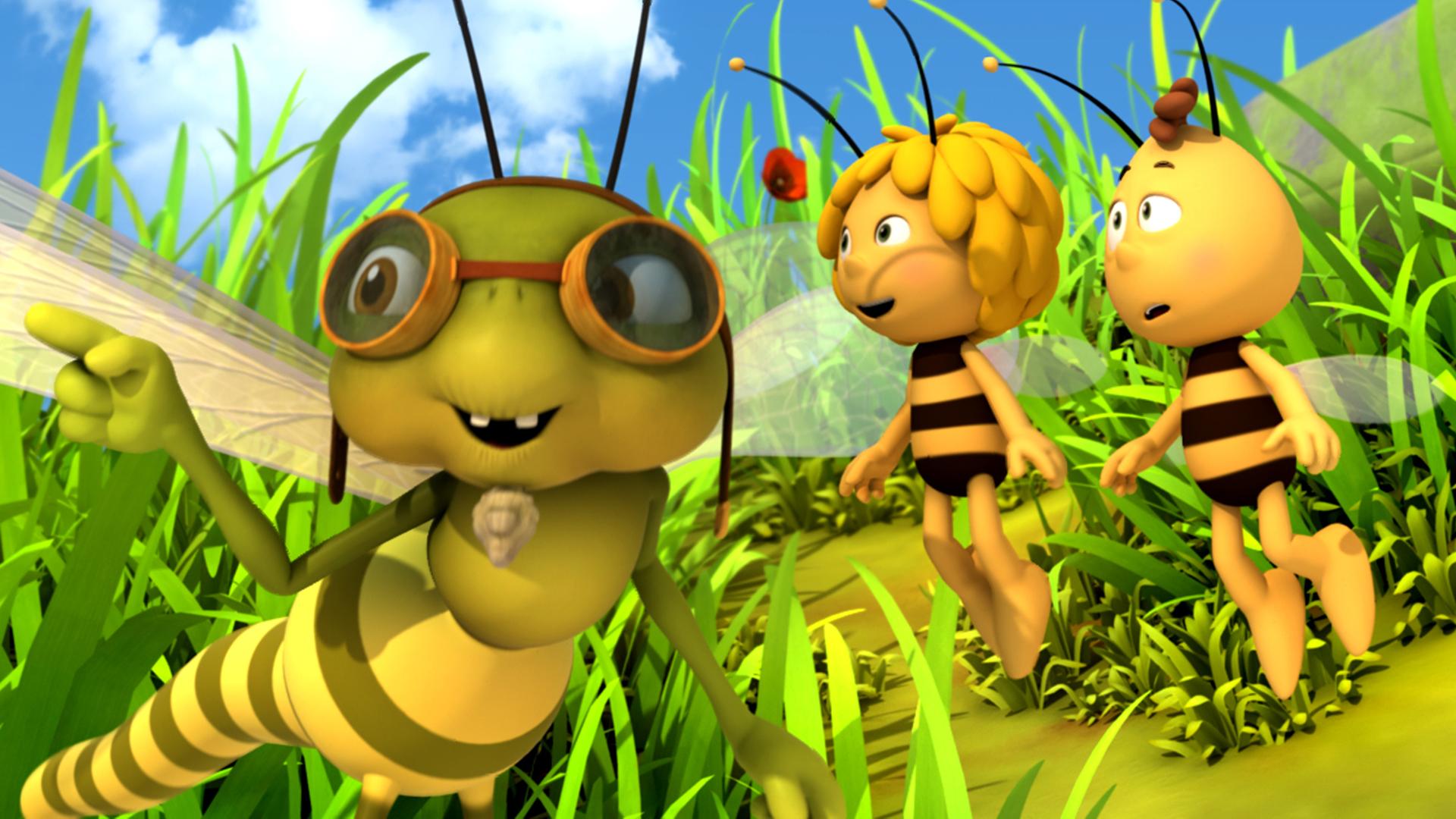 Libelle Otto bringt Maja und Willi noch einige Flugtricks bei.