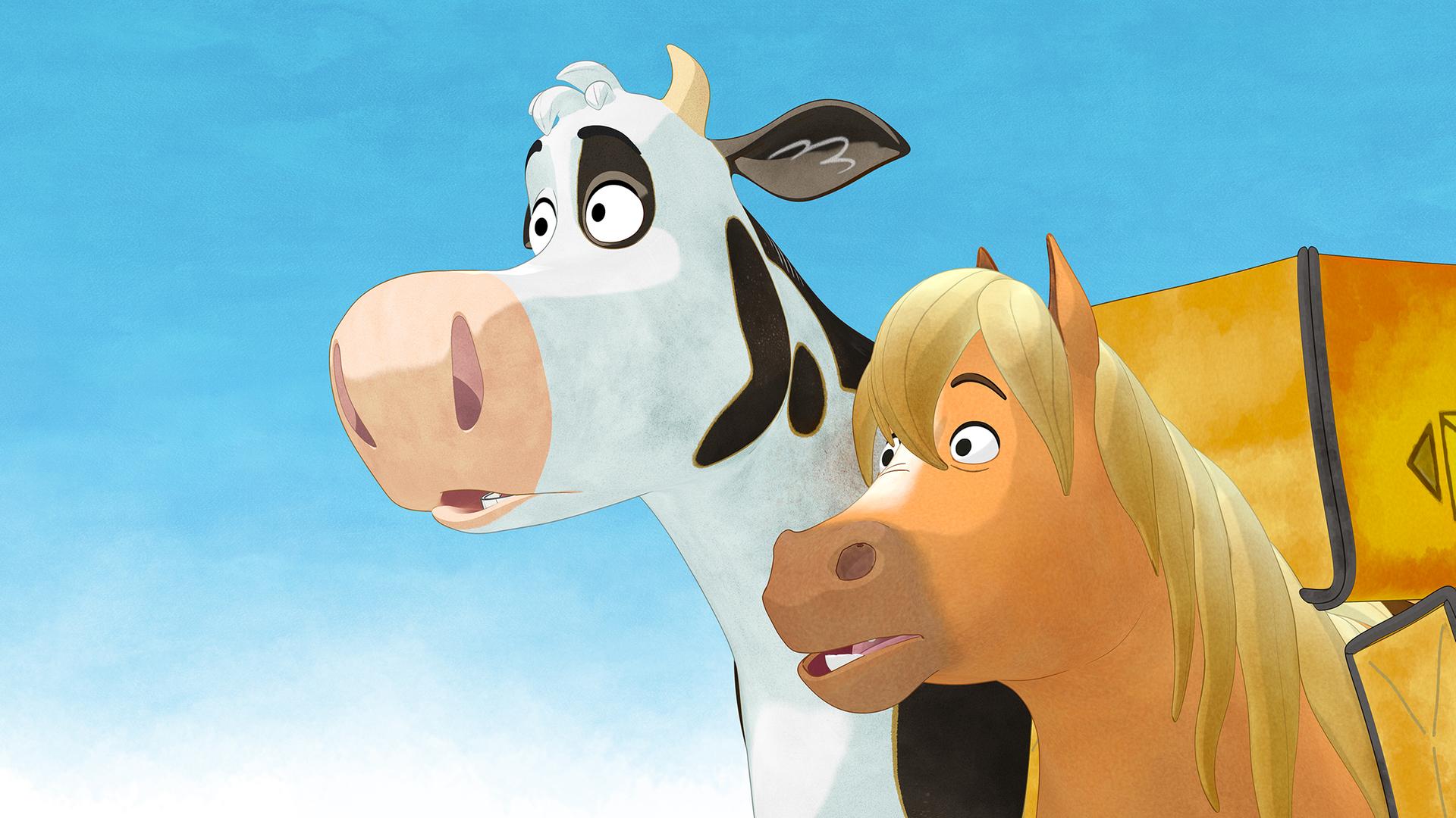 Lieselotte und das Pony gucken überrascht.