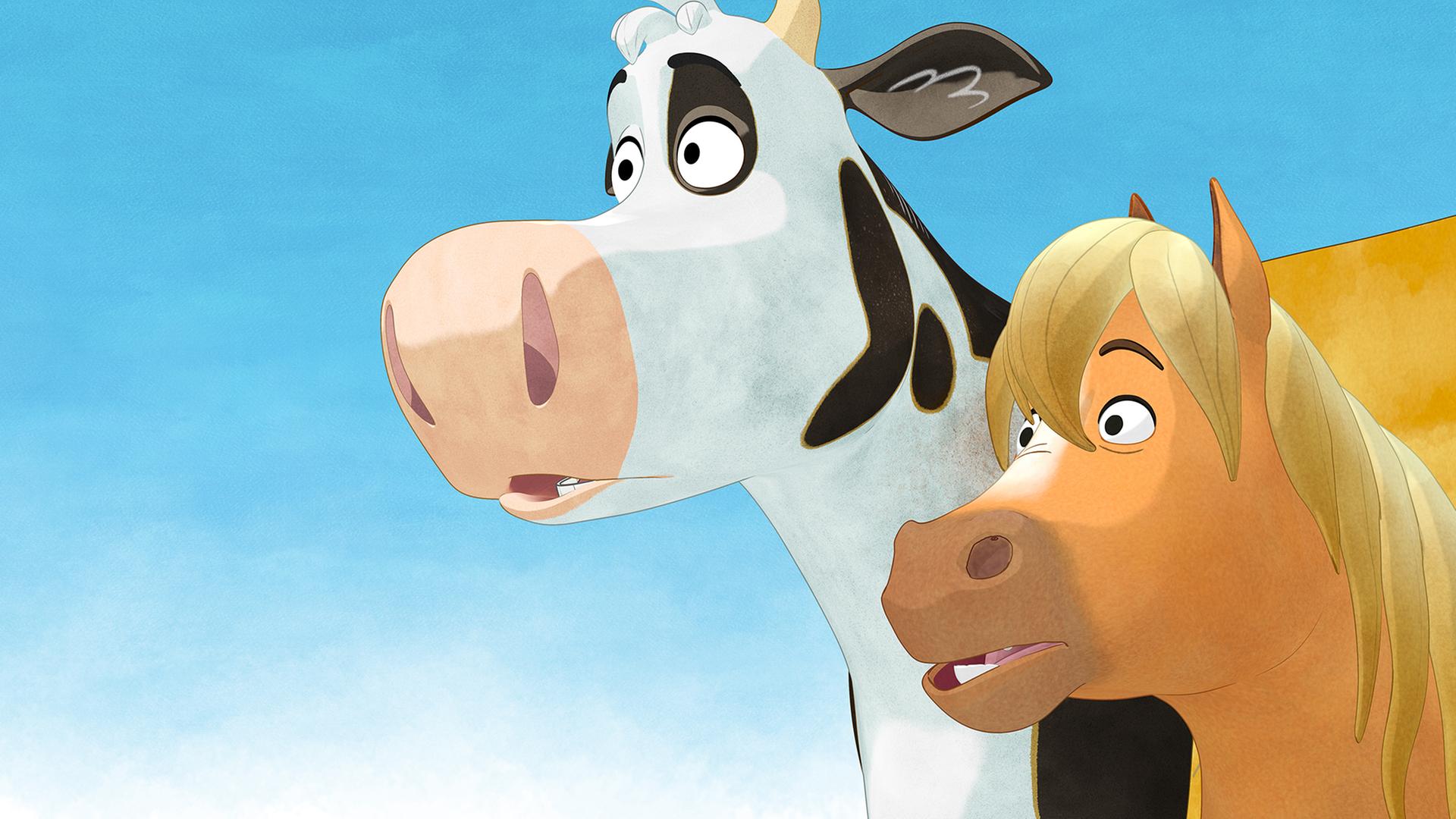 Lieselotte und das Pony gucken überrascht.