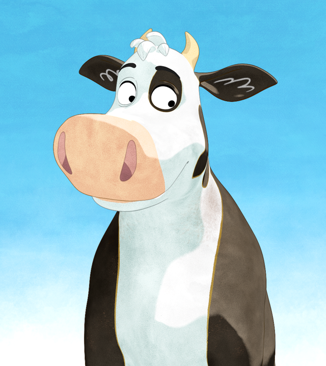 Lieselotte schaut auf den Dalmatiner herab, der freudig guckt.