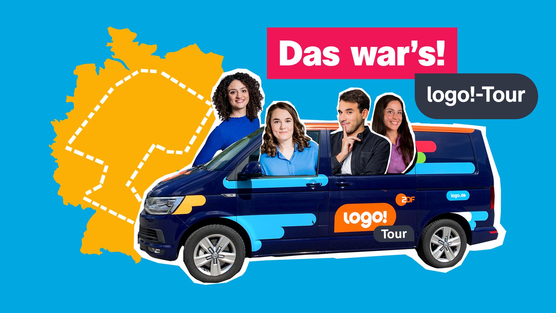 Moderatoren vor dem Logobus 