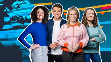 Die logo!-Moderatorinnen und Moderatoren Maral, Sherif, Linda und Lotte