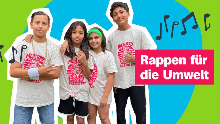 Rappende Kinder posieren