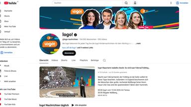 Screenshot des "logo!"-Sendungsbereiches auf YouTube