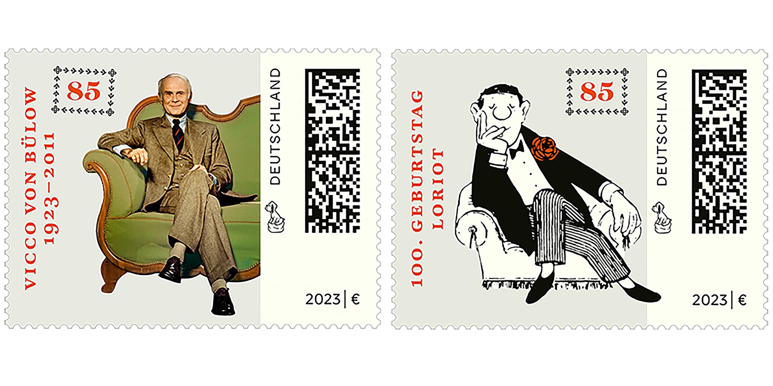 Zu seinem 100. Geburtstag wird das Bundesfinanzministerium den Schauspieler, Humoristen und Karikaturisten Loriot (1923-2011) mit zwei Sonderbriefmarken ehren.