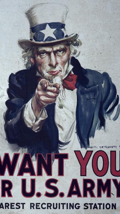 "Lüge und Wahrheit – Die Macht der Information: Krieg": Montage: Links US-Soldaten in Vietnam; rechts amerikanische Armeepropaganda