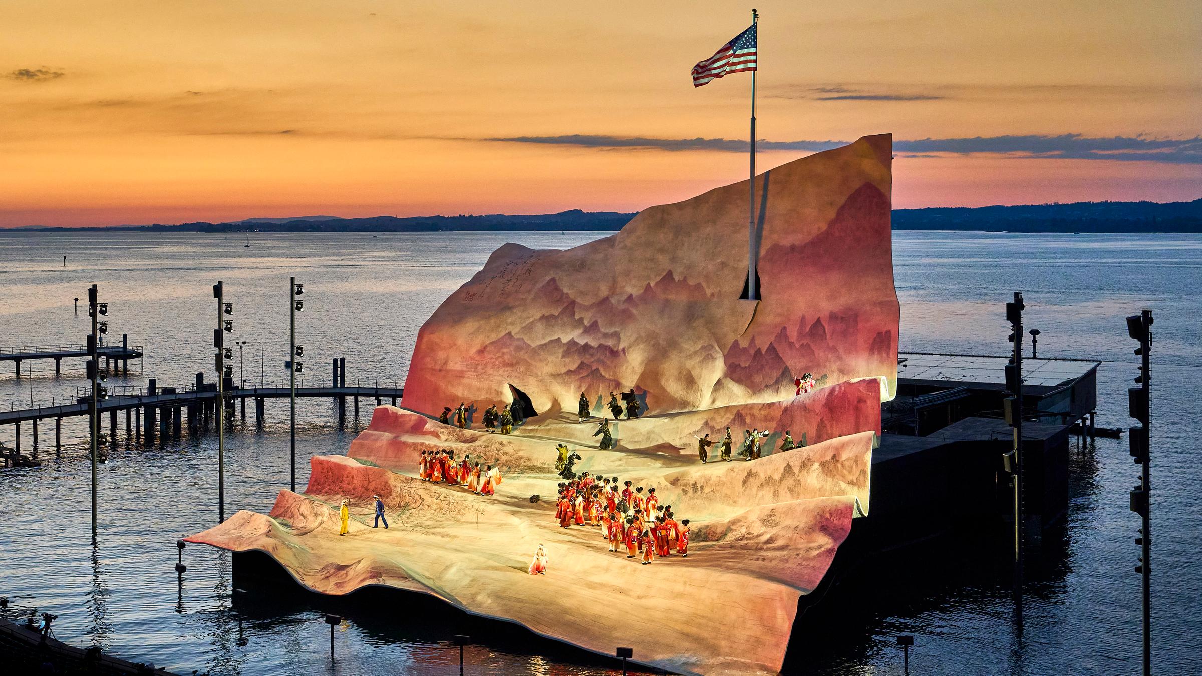 Die Seebühne der Oper "Madame Butterfly" in Bregenz